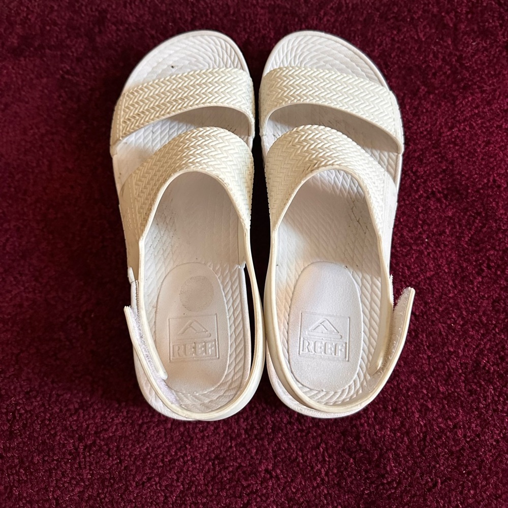 Reef Cream Slide Sandals